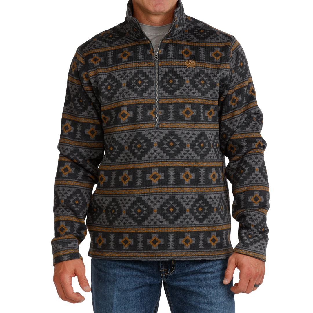 Cinch Men's Charcoal Aztec 1/2 Zip Pullover MWK1558006