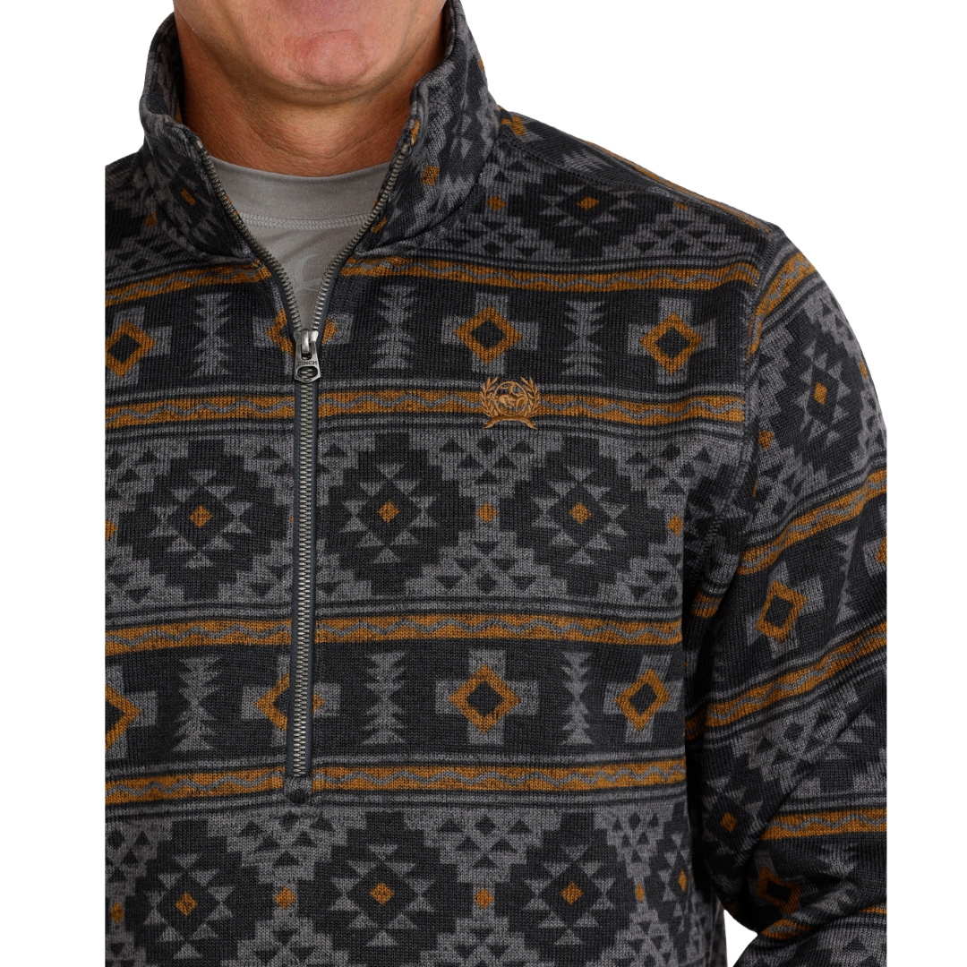 Cinch Men's Charcoal Aztec 1/2 Zip Pullover MWK1558006
