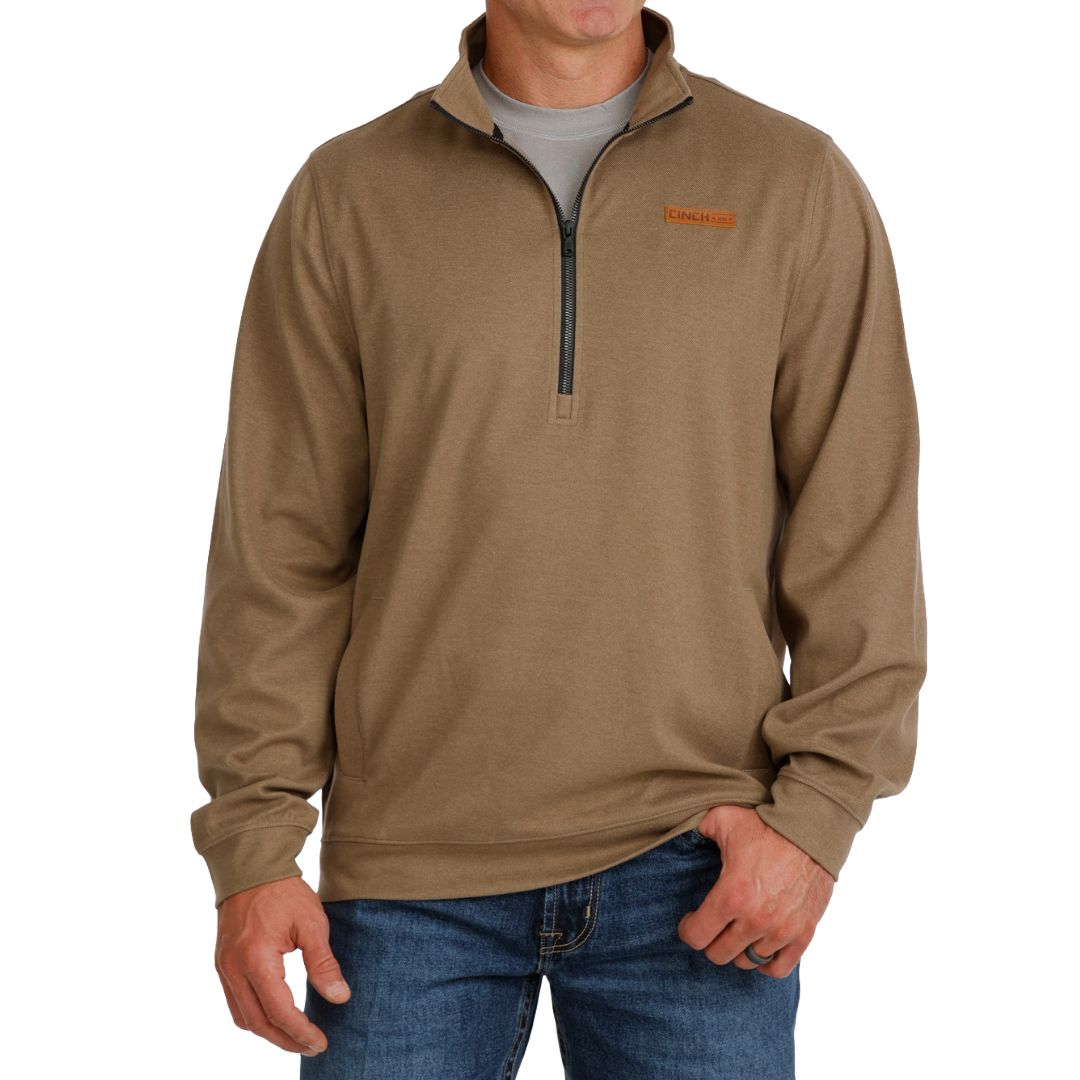Cinch Men's Brown 1/2 Zip Knit Pullover MWK1913005