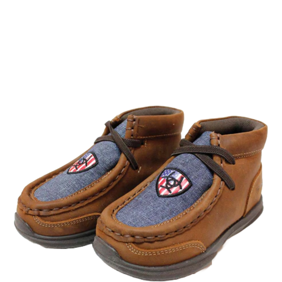 Ariat Toddler Boy's Lil Stomper USA Brown Shoes A443001602