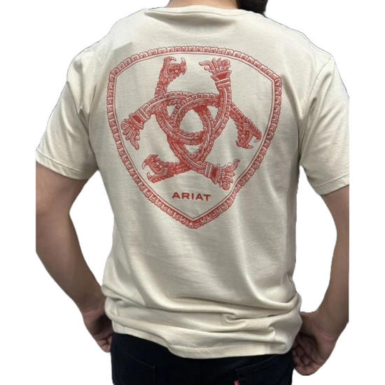 Ariat Men's Mayan Shield IESMU Natural Tan Short Sleeve T-Shirt 10051675