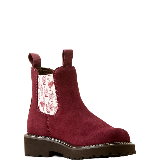 Ariat Ladies Fatbaby Twin Gore Burgundy Suede Western Boots 10050892