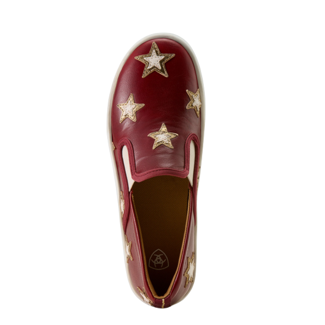 Ariat Ladies Skylar Star Cherry Red Slip On Shoe 10074368