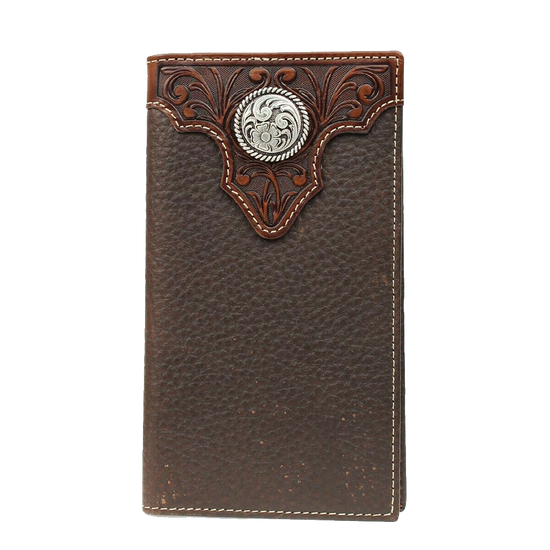 Ariat® Circle Concho Chocolate Brown Leather Rodeo Wallet A3510202