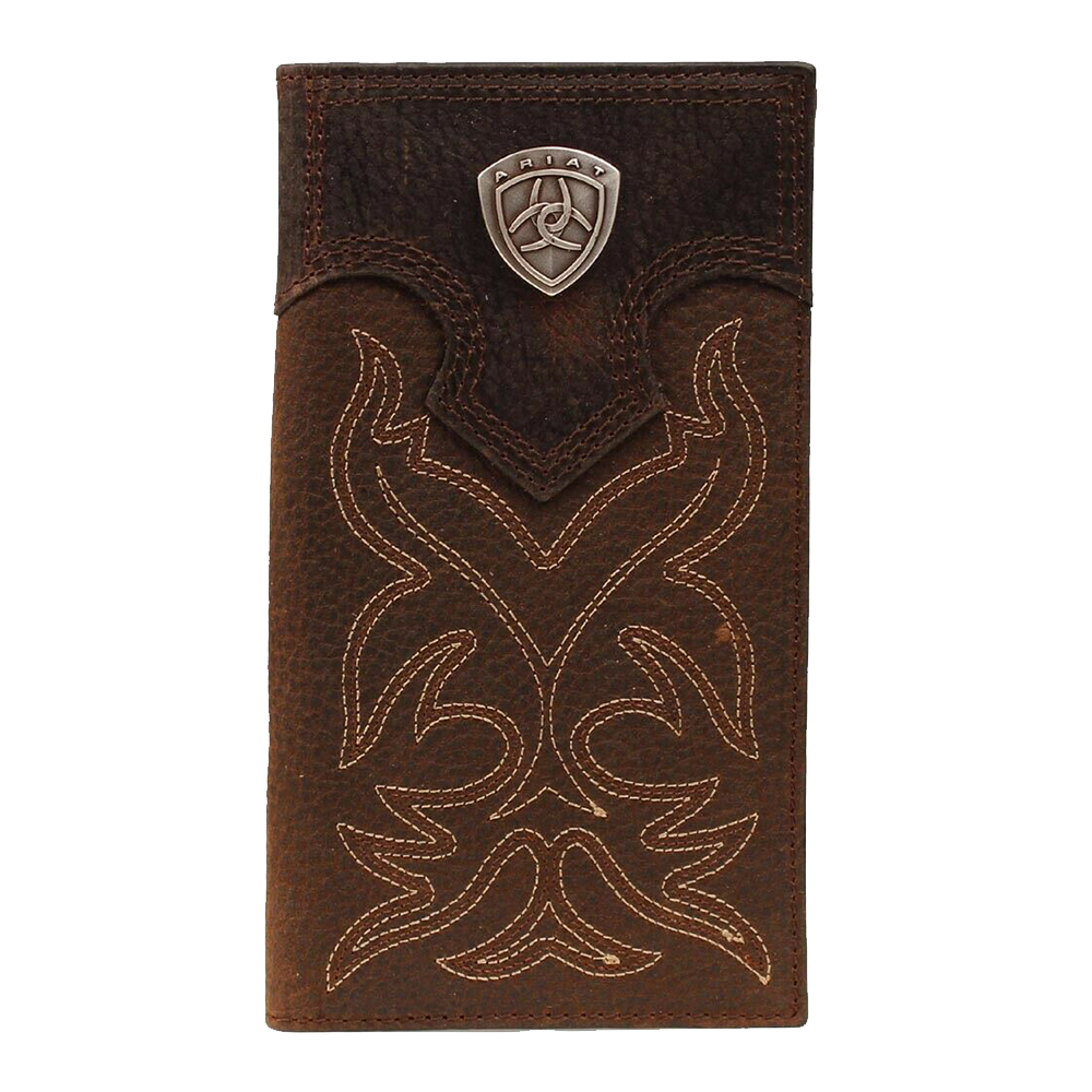 Ariat® Boot Stitch Dark Brown Leather Rodeo Wallet A3510802
