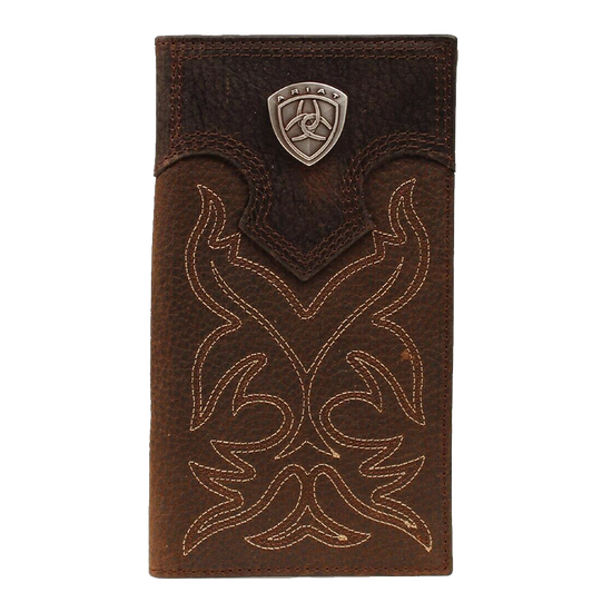 Ariat® Boot Stitch Dark Brown Leather Rodeo Wallet A3510802