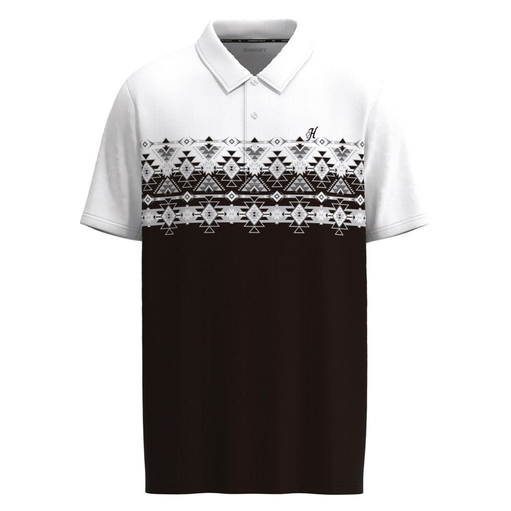 Hooey Men's The Weekender Aztec Black & White Polo Shirt HP024BKWH