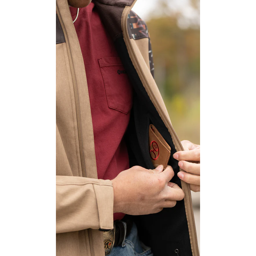 Hooey Men's Aztec Brown Yoke Tan Softshell Jacket HJ129AZTN