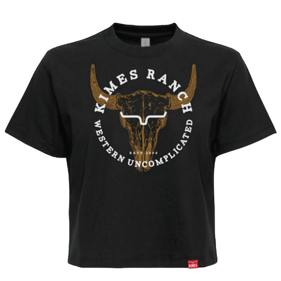 Kimes Ranch Ladies Bison Skull Graphic Black T-Shirt WSH0000073-BK001