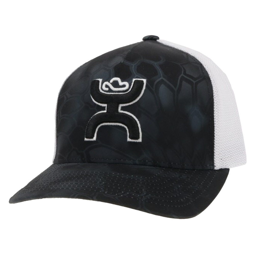 Hooey® Men's Bass 5-Panel Black & White Trucker Hat 2155T-BKWH