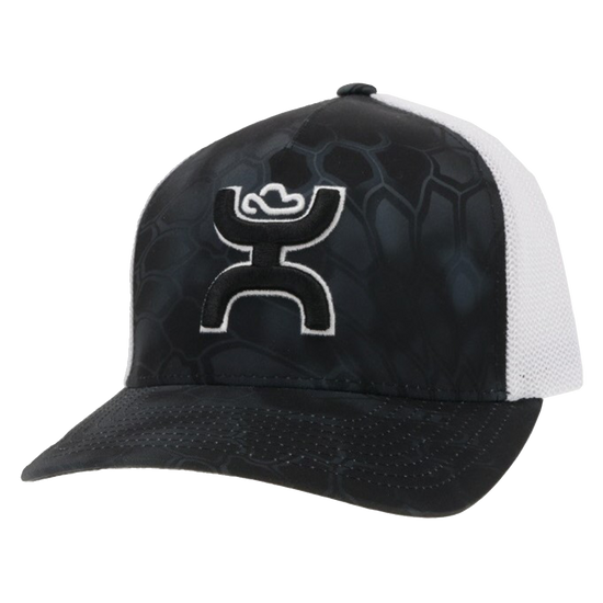 Hooey® Men's Bass 5-Panel Black & White Trucker Hat 2155T-BKWH