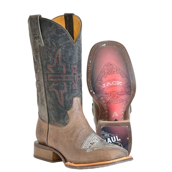 Tin Haul Men's Blackjack Graphic Brown Western Boot 14-020-0077-0500