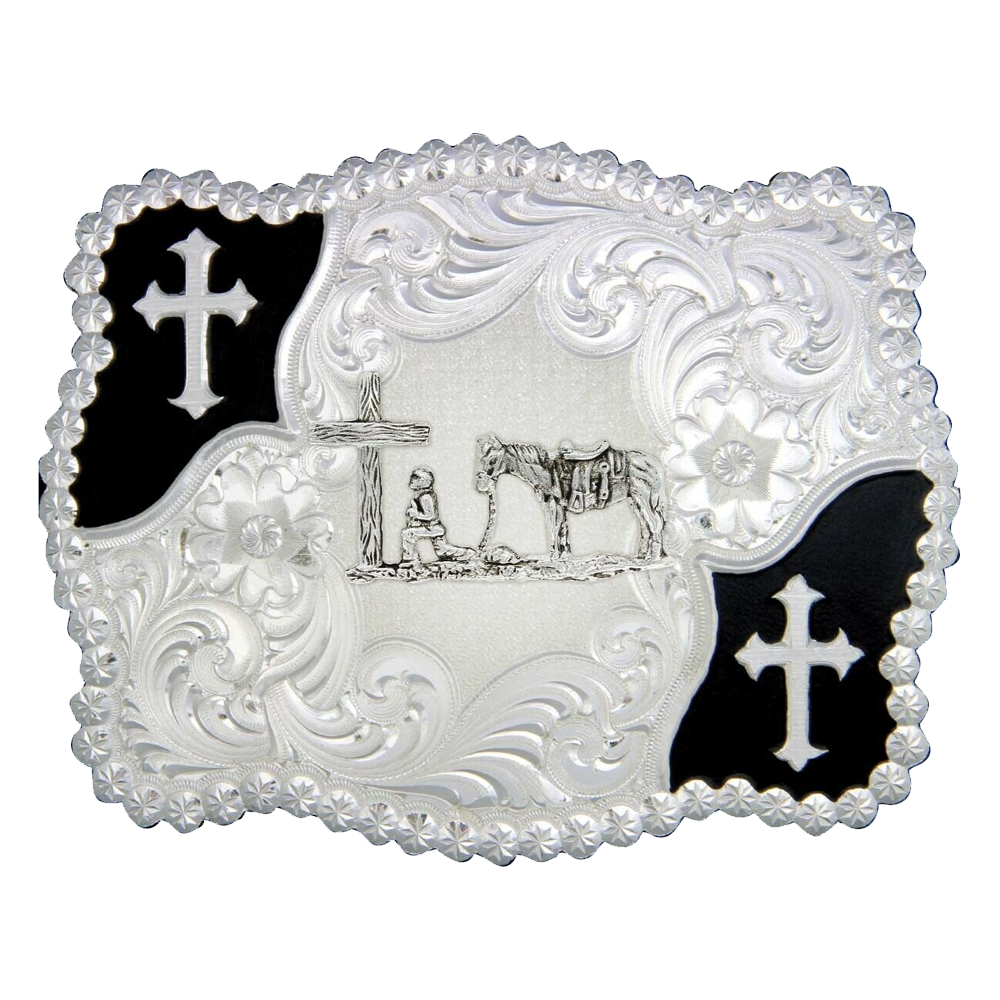Montana Silversmiths Christian Flourish Scallop Shape Buckle 3611-731M