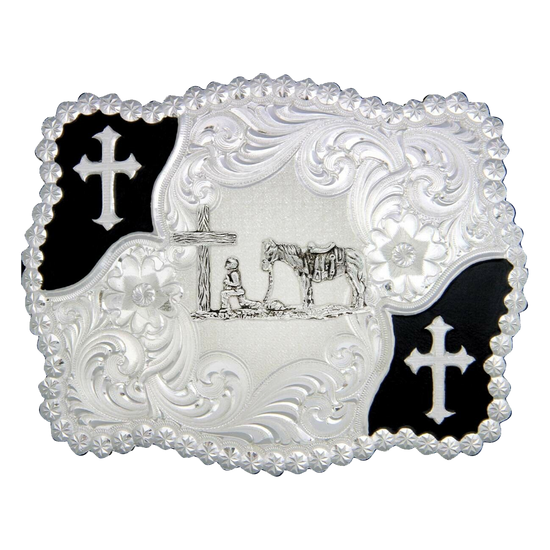 Montana Silversmiths Christian Flourish Scallop Shape Buckle 3611-731M