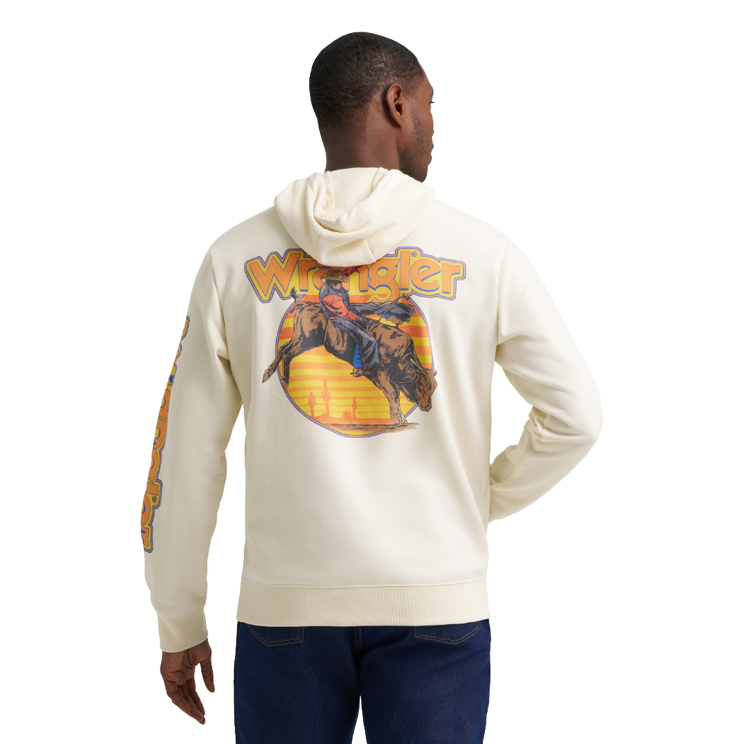 Wrangler Men's Western Antique White Regular Fit Hoodie 112383793
