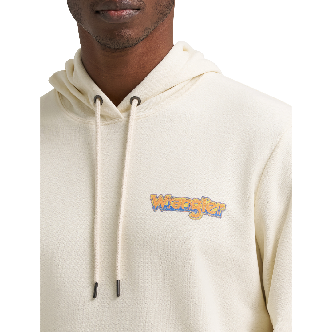 Wrangler Men's Western Antique White Regular Fit Hoodie 112383793