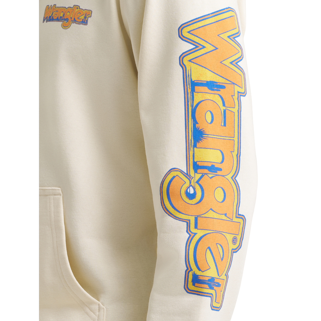 Wrangler Men's Western Antique White Regular Fit Hoodie 112383793