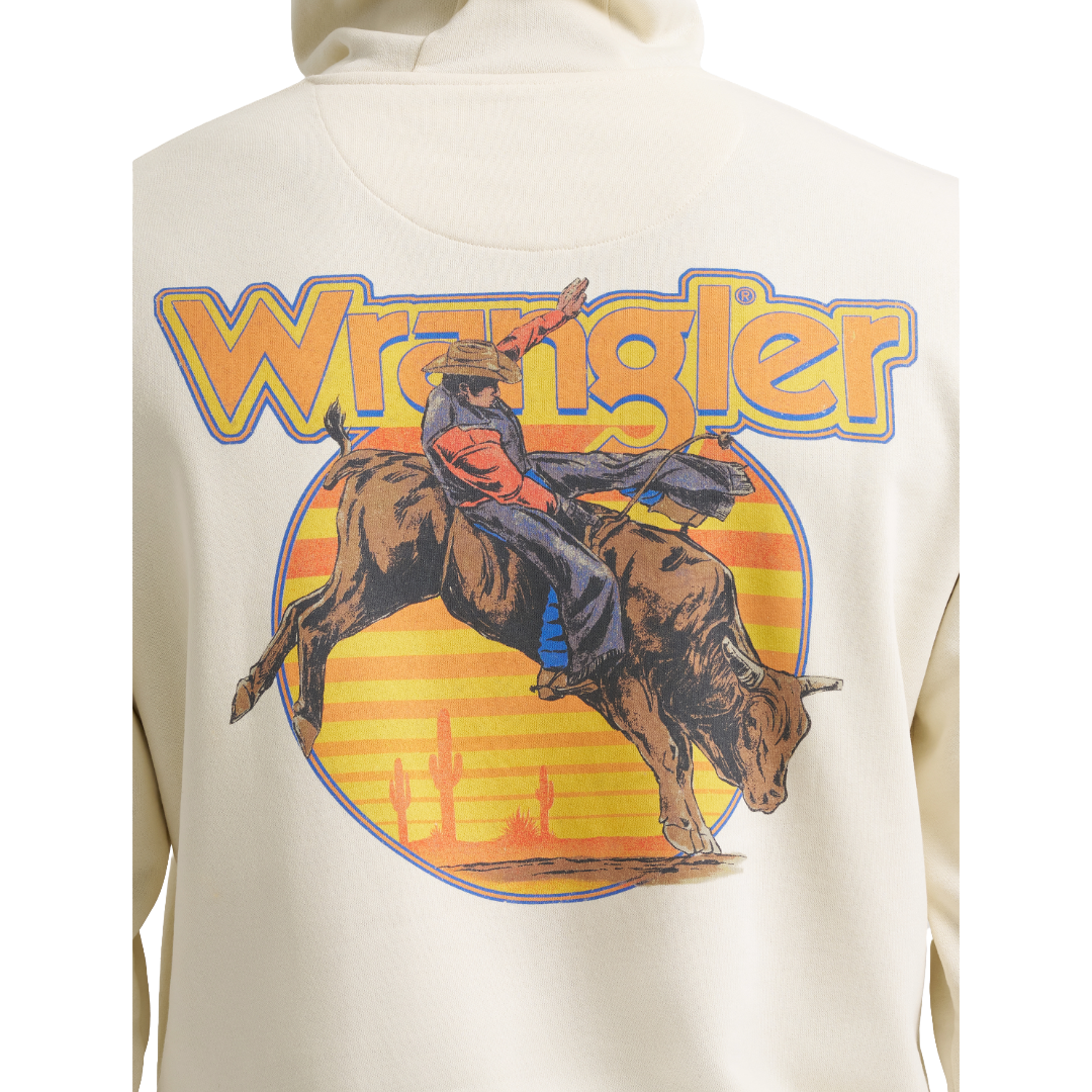 Wrangler Men's Western Antique White Regular Fit Hoodie 112383793