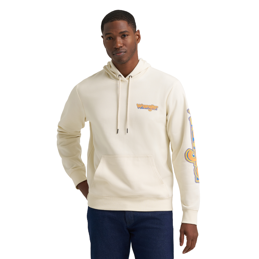 Wrangler Men's Western Antique White Regular Fit Hoodie 112383793