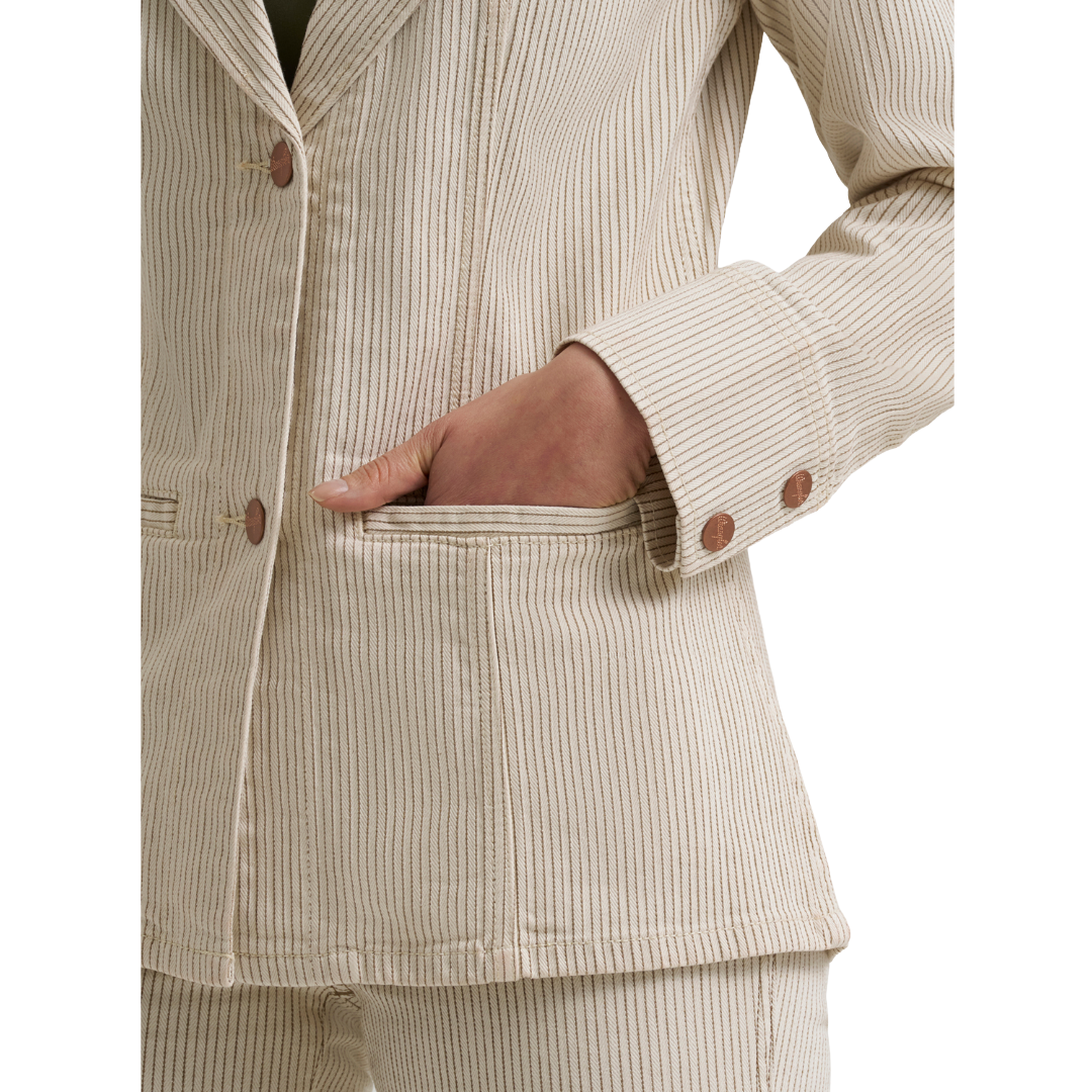 Wrangler Ladies Cream Striped Blazer 112385852
