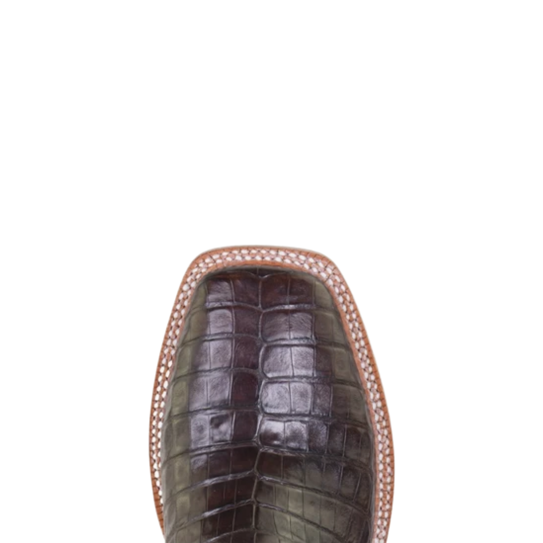 HYER Men's Russel Brown Caiman Leather Western Boot HM11015
