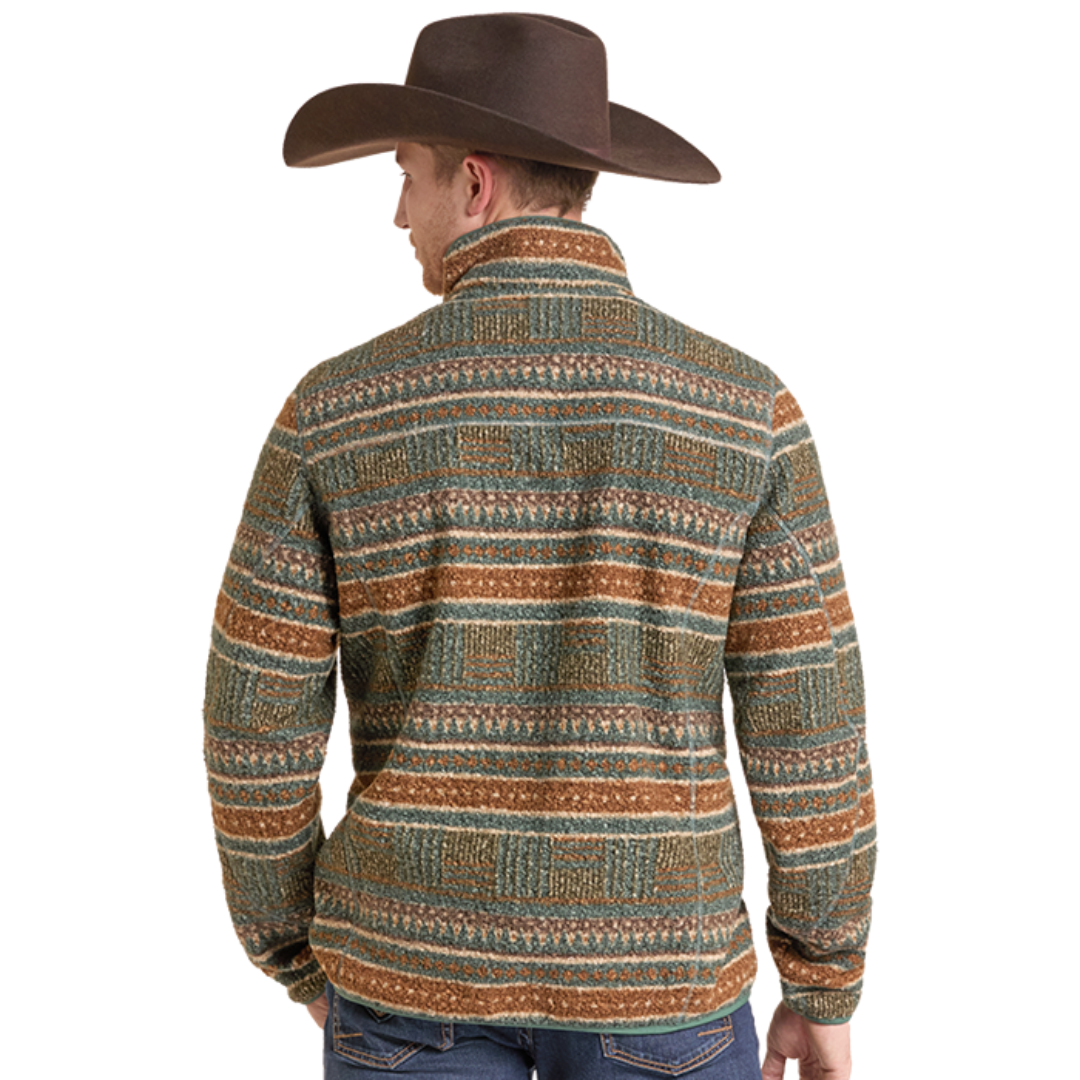 Rock & Roll Denim Men's Performance Novelty Stripe Berber Pullover BM91C09220
