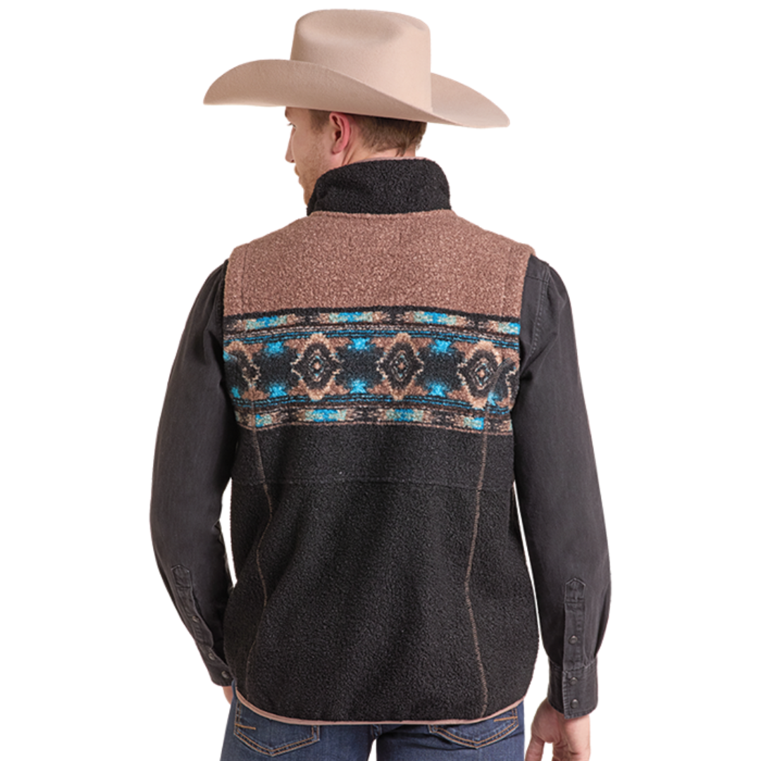 Powder River Outfitters Men's Sierra Printed Berber Border Vest DM98C09254
