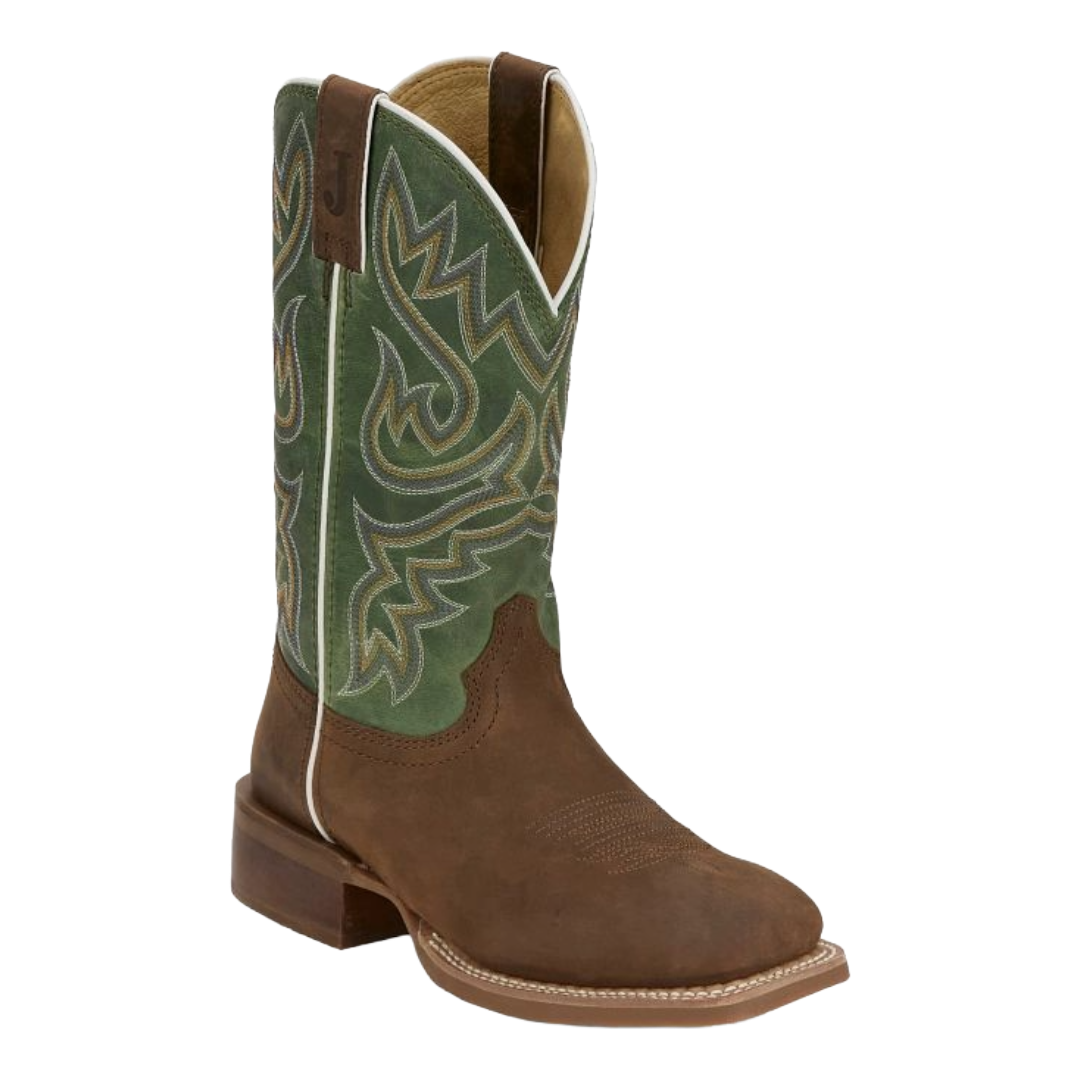 Justin Ladies Little Sugar Fern Brown 11" Wide Square Toe Western Boot FN4225
