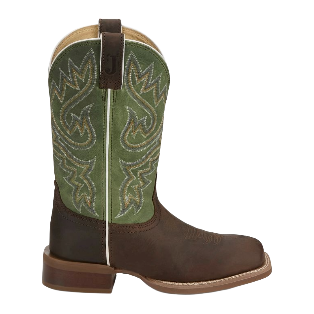 Justin Ladies Little Sugar Fern Brown 11" Wide Square Toe Western Boot FN4225