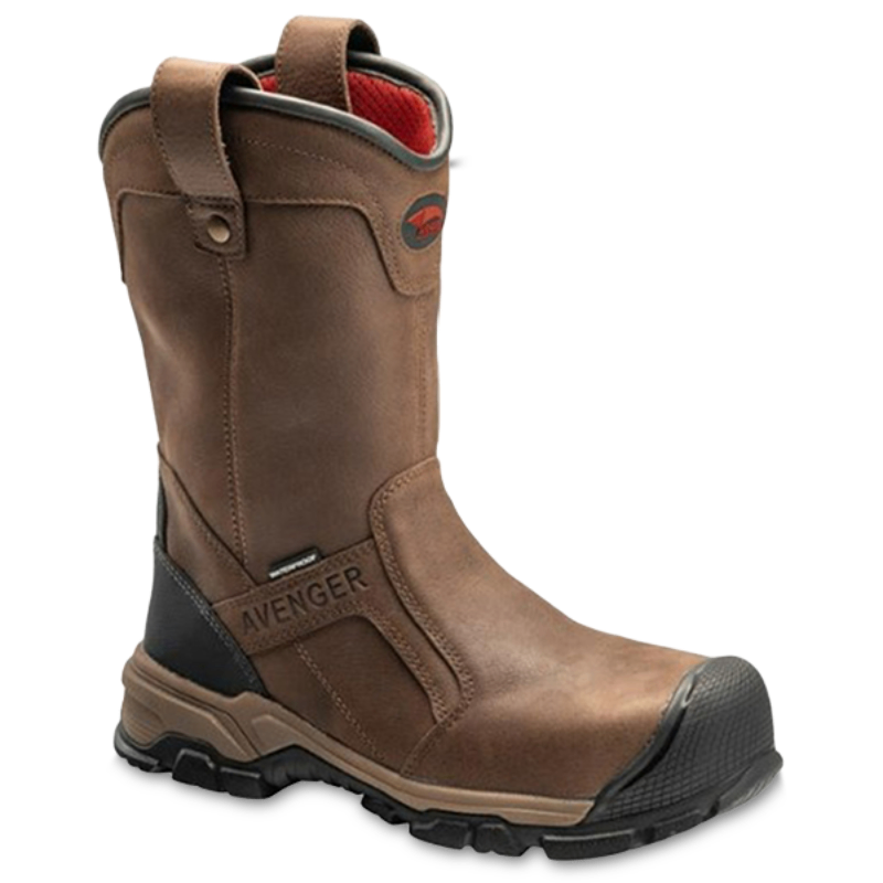 Avenger Men's Wellington Ripsaw Alloy Toe Brown Waterproof Boots A7830