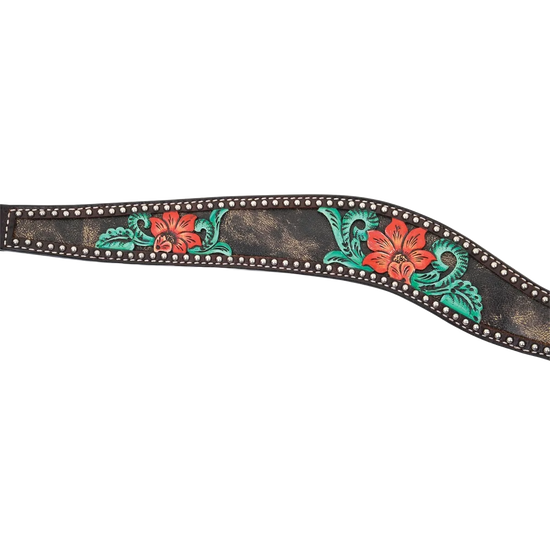 Load image into Gallery viewer, Circle Y Cactus Flower Filigree Breast Collar
