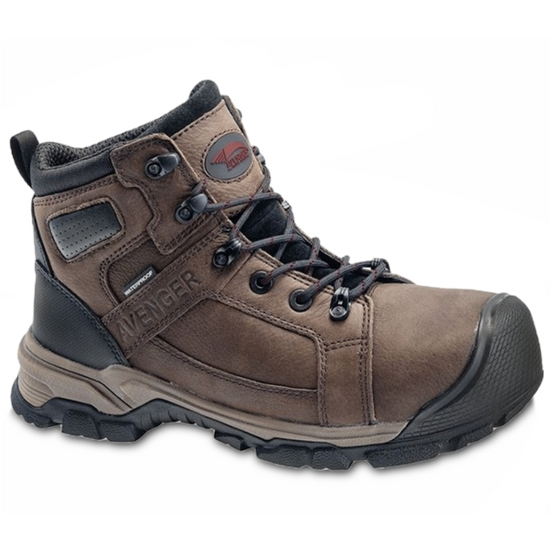 Avenger Men's Ripsaw Waterproof Alloy Toe Brown Mid Work Boots A7336