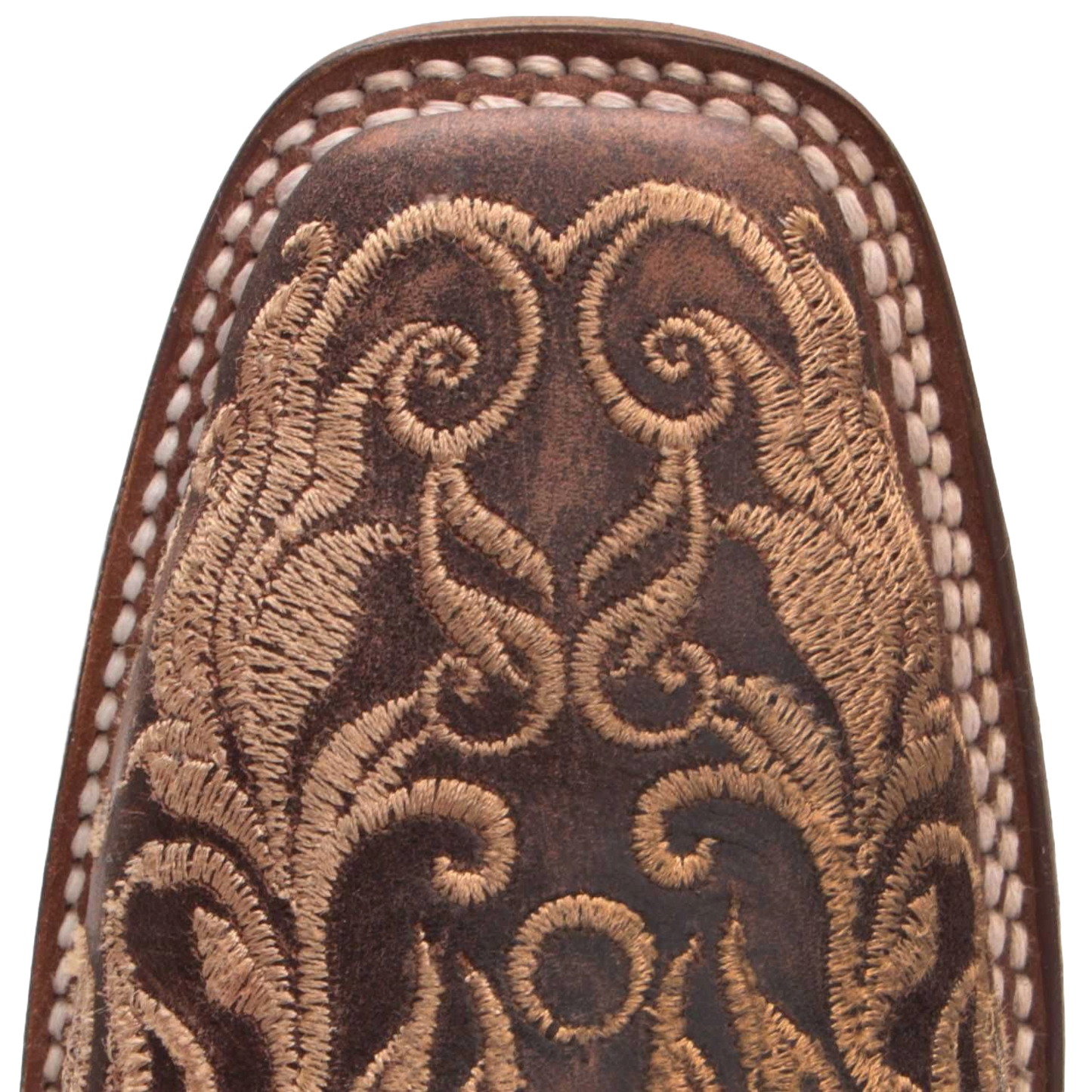 Corral Ladies Honey Brown Embroidered Square Toe Western Boots Z5022
