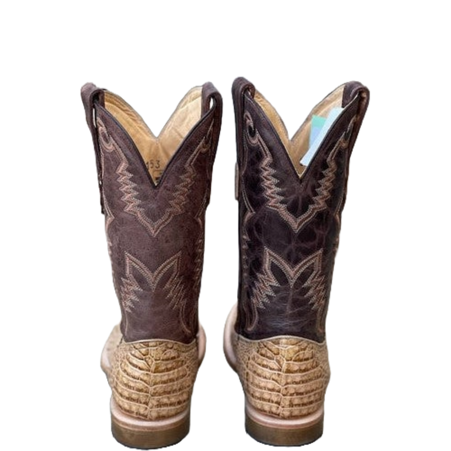 Cowtown Men's Orxy Caiman Belly Print Square Toe Western Boots Q6153