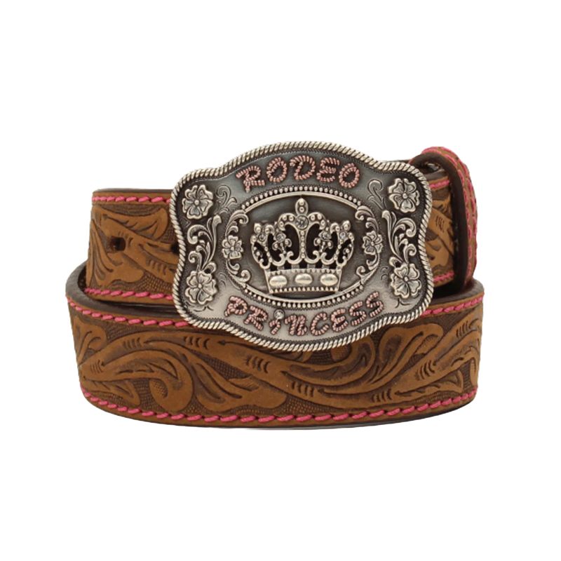 Angel Ranch Youth Girl's Rodeo Princess Brown Leather Belt D130002034