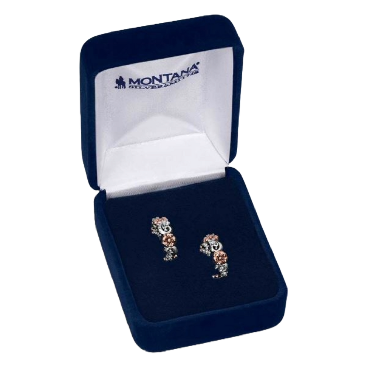 Montana Silversmith Ladies Wildflower Silver & Rose Gold Hoop Earrings ER5809