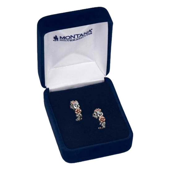 Montana Silversmith Ladies Wildflower Silver & Rose Gold Hoop Earrings ER5809