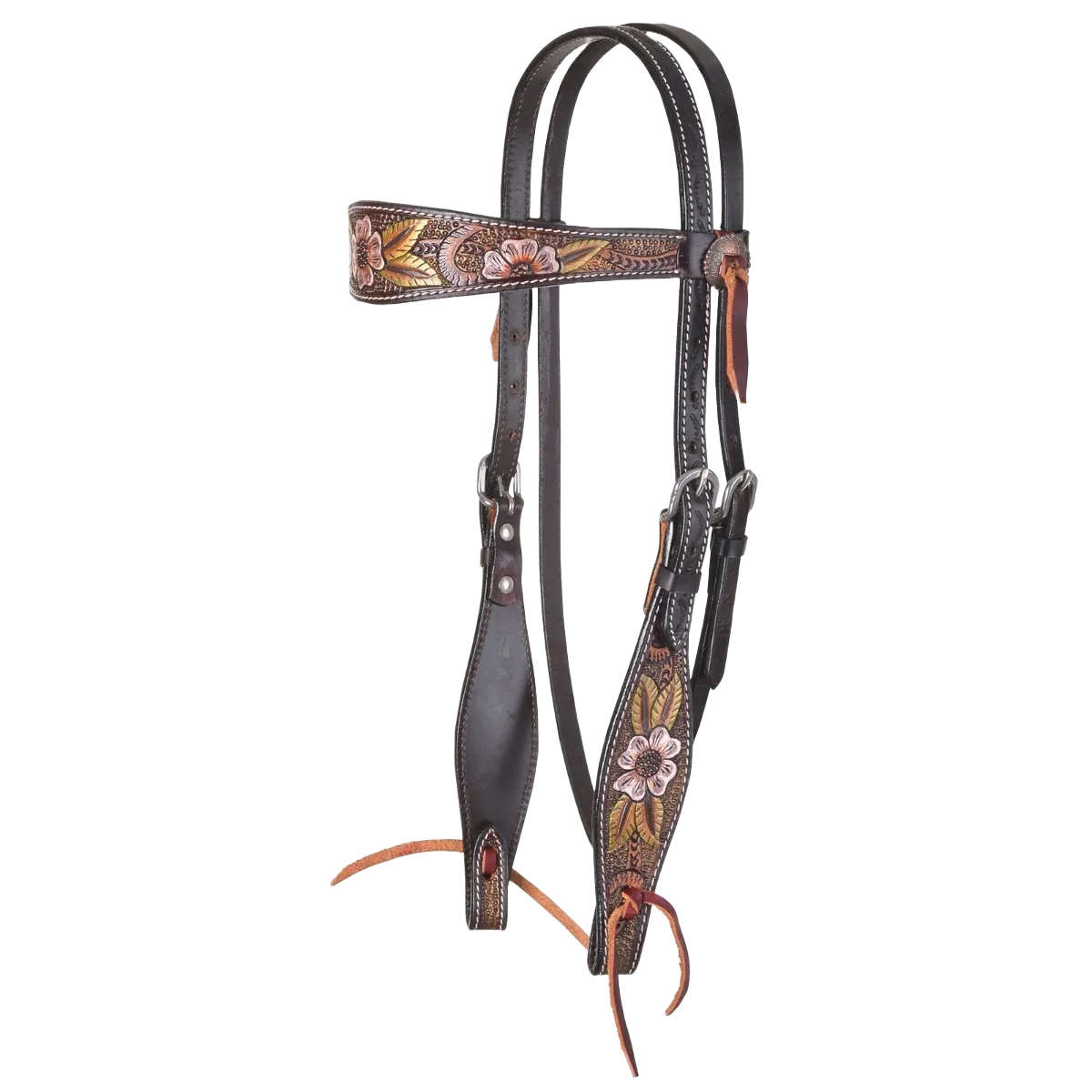 Load image into Gallery viewer, Circle Y Dogwood Flower Browband Headstall
