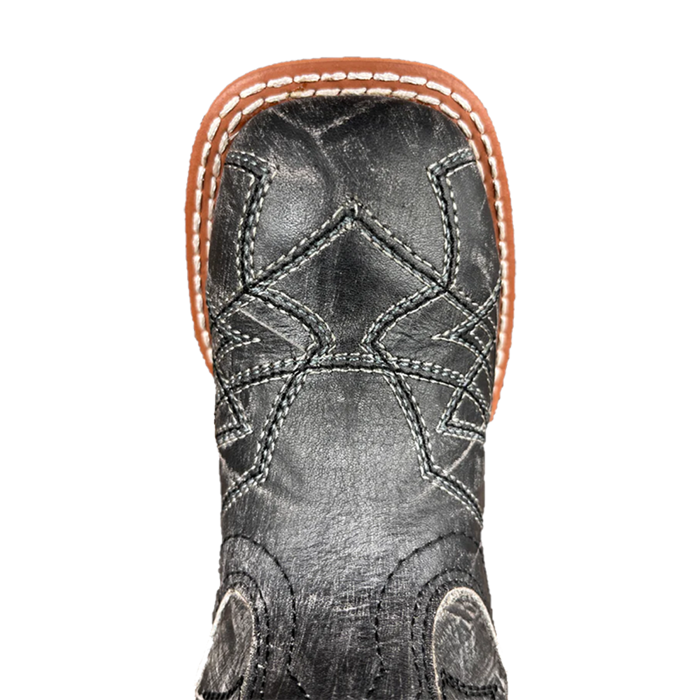 Dan Post® Toddler Boy's Quinn Square Toe Black Leather Boots DPC3939