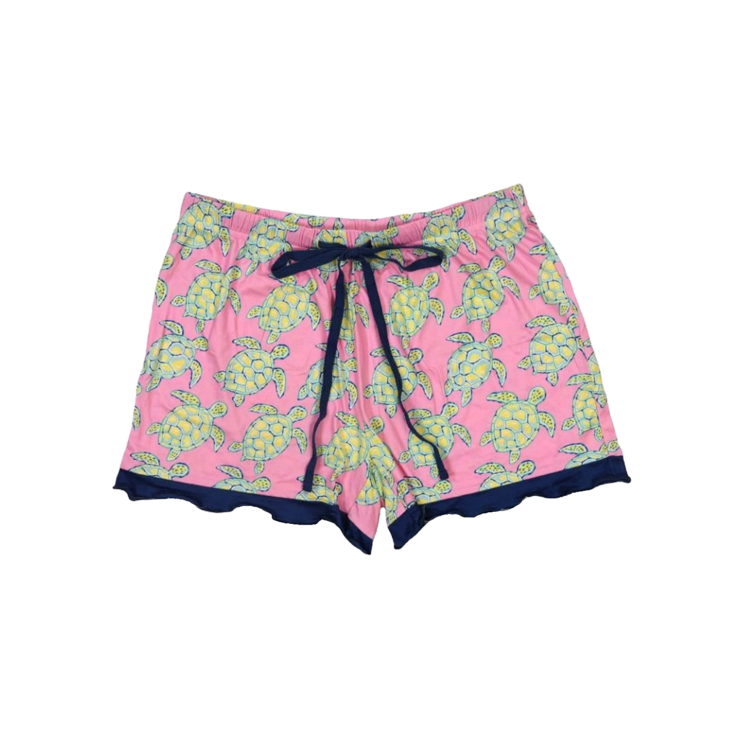 Simply Southern Ladies Turtle Pink Lounge Shorts 0124-LNGESHORT-TRTL