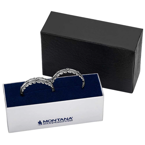 Montana Silversmiths Silver Feathered Path Hoop Earrings ER6310