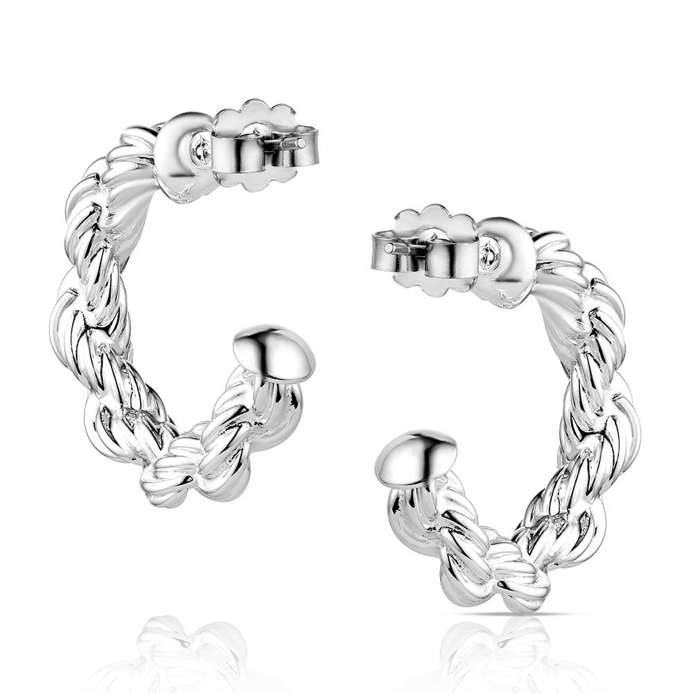 Montana Silversmiths Ladies Plaited Rope Hoop Earrings ER6445 - Wild West Boot Store
