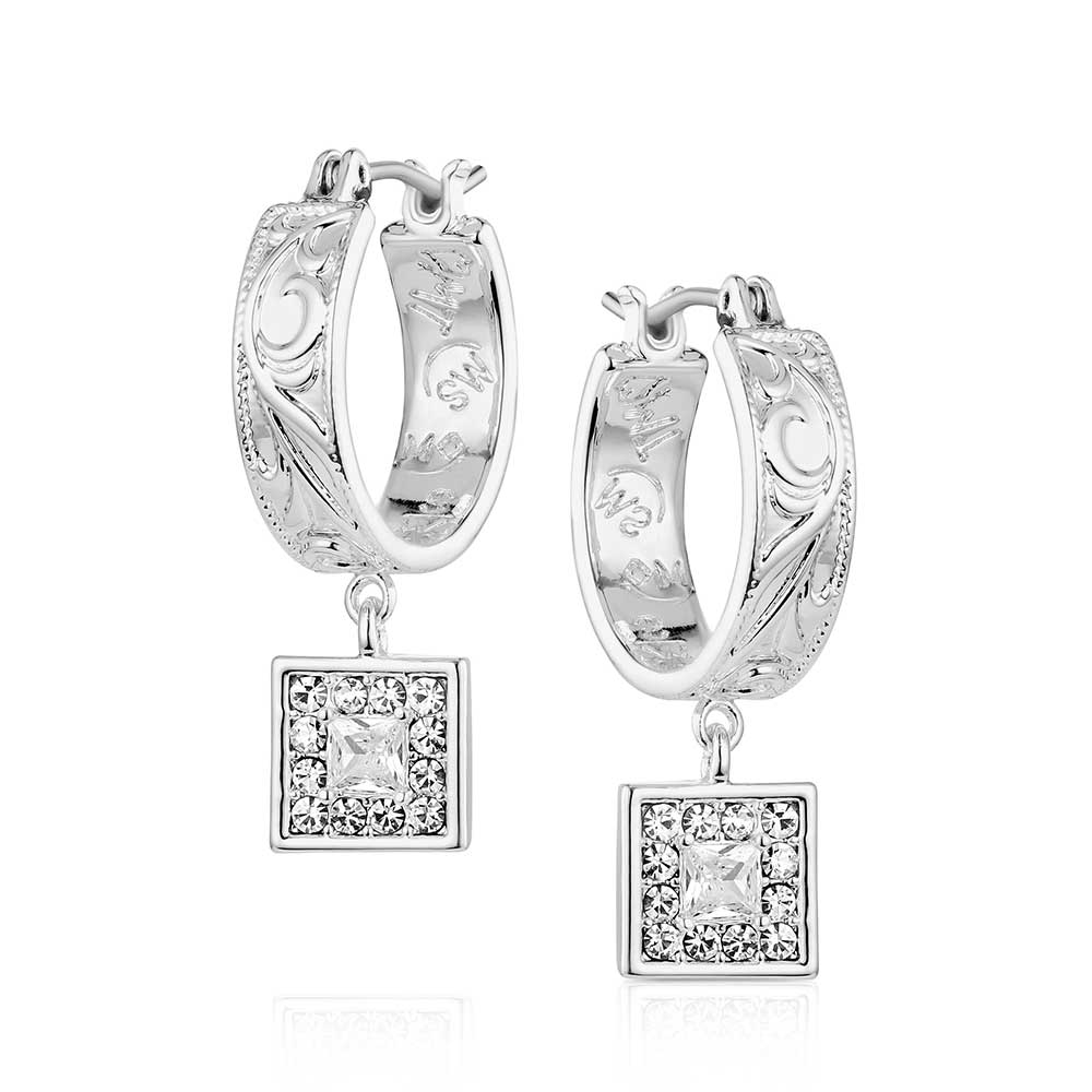 Montana Silversmiths Ladies Desert Whirl Engraved Hoop Earrings ER6456 - Wild West Boot Store