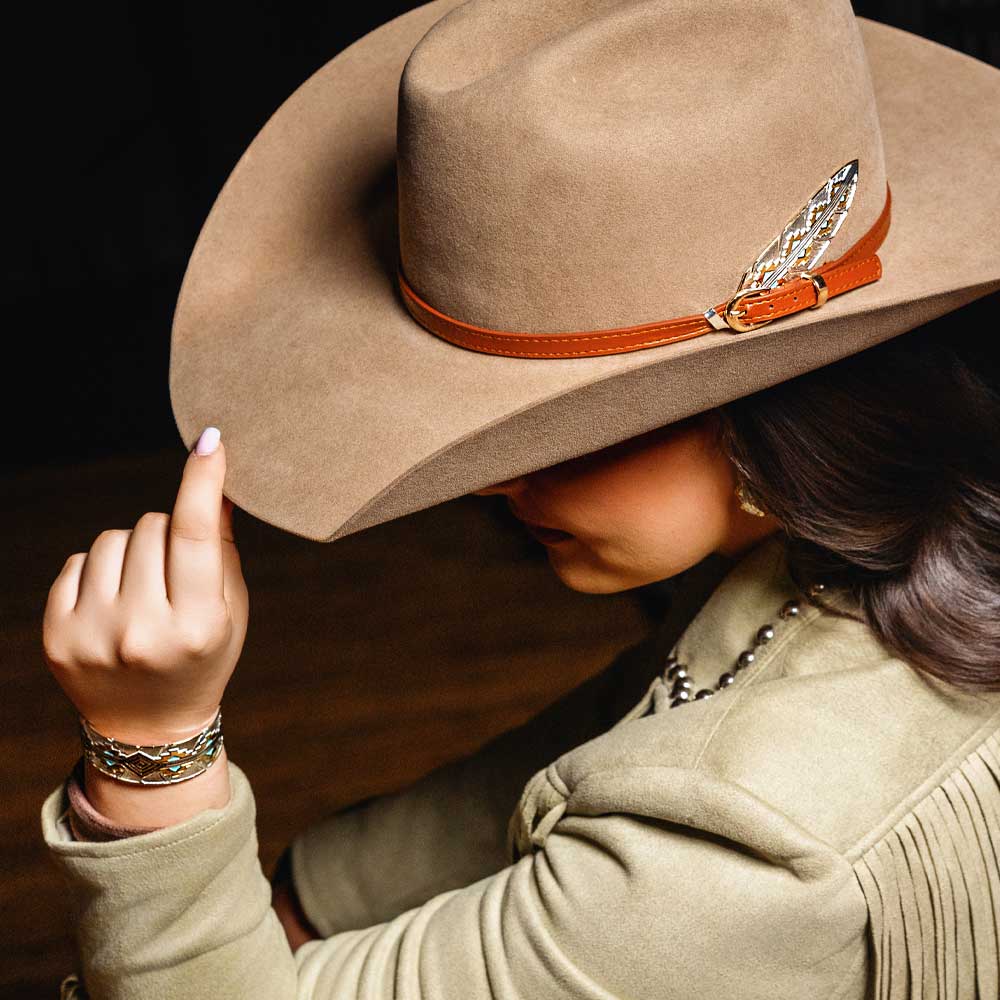 Montana Silversmiths Silver Painted Sky Hat Feather HF6154