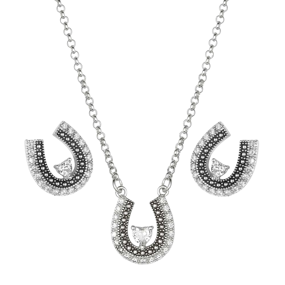 Montana Silversmiths Lovely & Lucky Horseshoe Jewelry Set JS6307