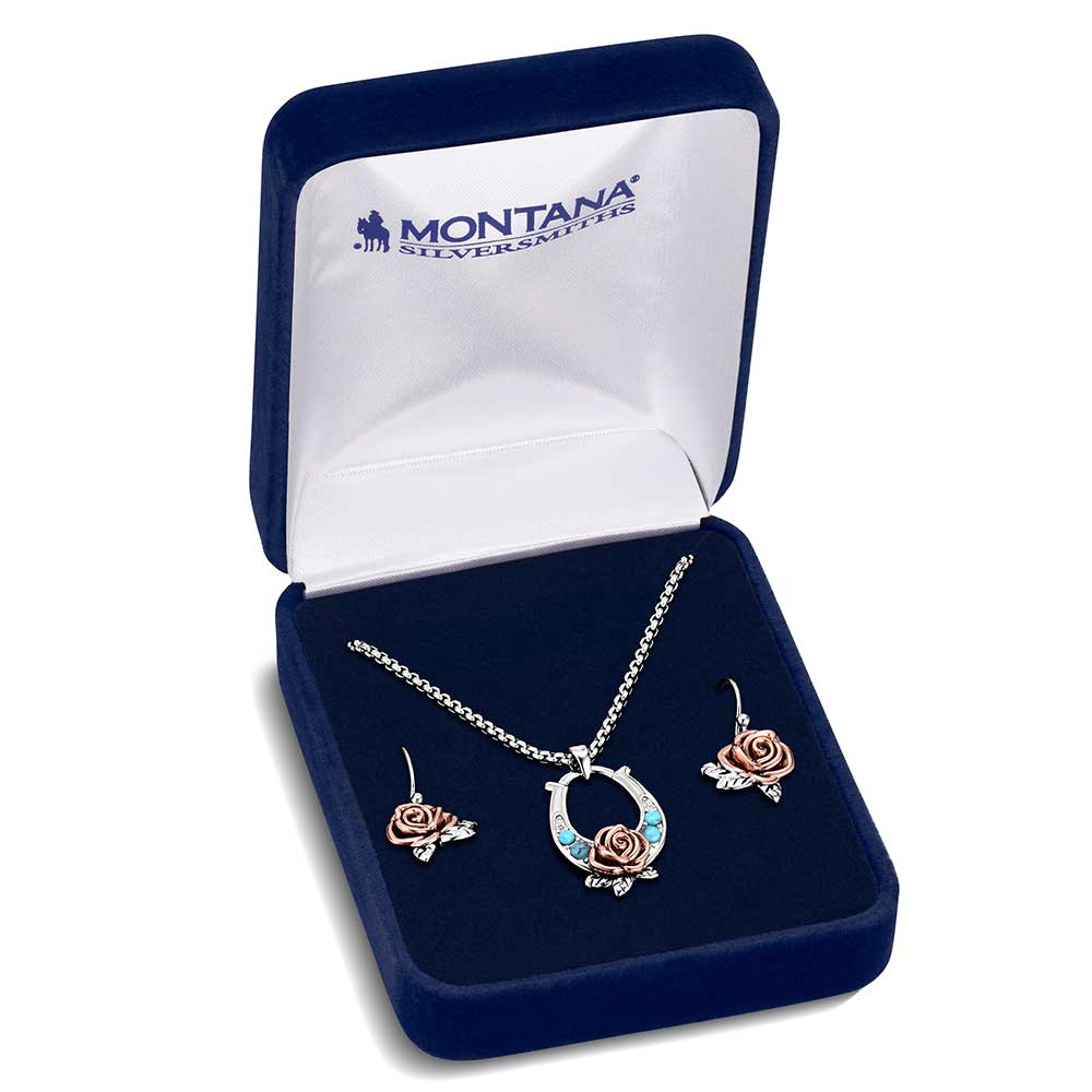Montana Silversmiths Ride For The Roses Jewelry Set JS6469 - Wild West Boot Store