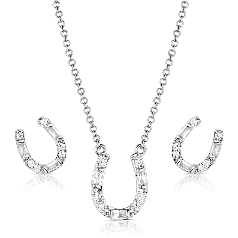 Montana Silversmiths Ladies Lucky Stride Horseshoe Jewelry Set JS6479 - Wild West Boot Store