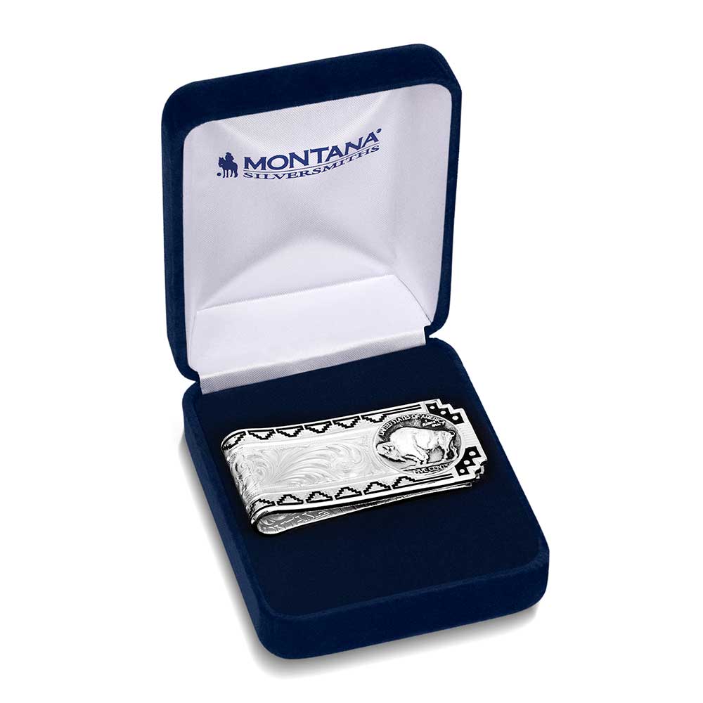 Montana Silversmiths Buffalo Nickel Southwestern Money Clip  MCL5766