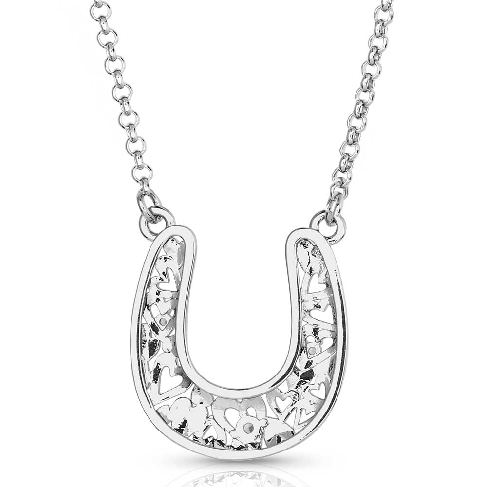 Montana Silversmiths Ladies Heartfelt Luck Silver Necklace NC5700