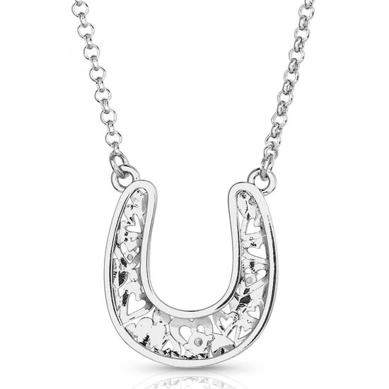 Montana Silversmiths Ladies Heartfelt Luck Silver Necklace NC5700